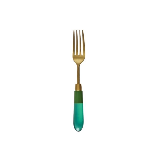 Stainless Steel Fork with Green Resin Handle