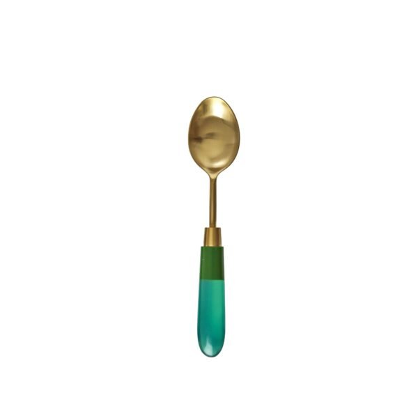 Stainless Steel Spoon with Green Resin Handle
