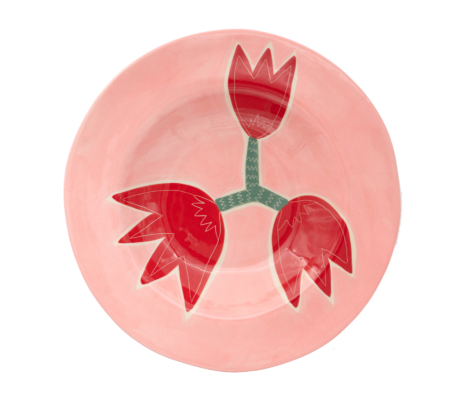 LAETITIA ROUGET Pink Tulip Dinner Plate