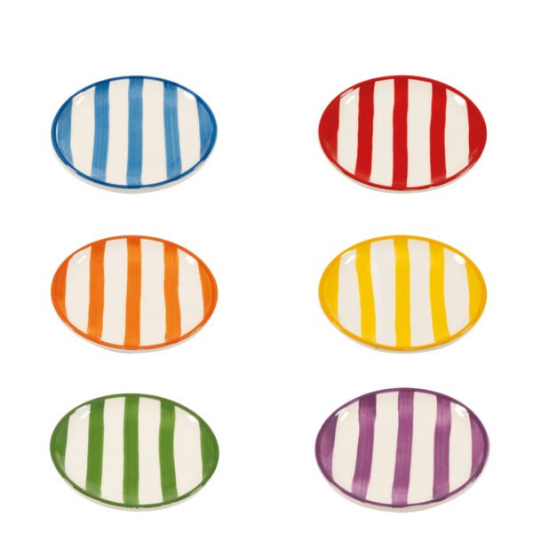 Zafferano Righe Saucers - Set of 6 assorted